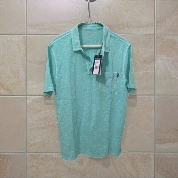 VINEYARD VINES Men's ISLAND Dyed Slub COTTON Pocket Polo CAICOS LARGE Aqua Blue - Picture 10 of 15